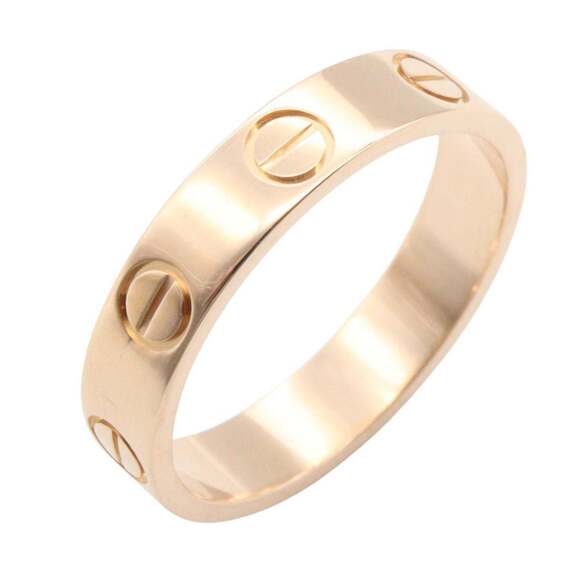 Cartier Love Ring 18K Yellow Gold 3 Diamonds Band Size 60  CARTIER 18k Gold Love Ring